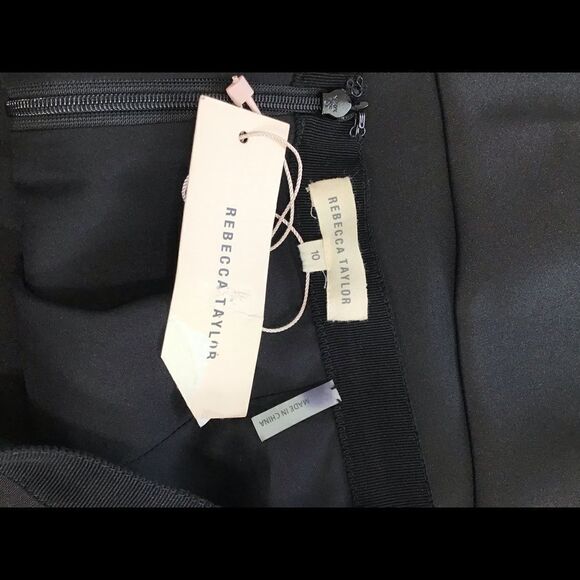 Rebecca Taylor Black High Waist Splicing Casual Flare Mini Skirt New Without Tag - Picture 9 of 11